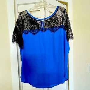 Blue and black blouse